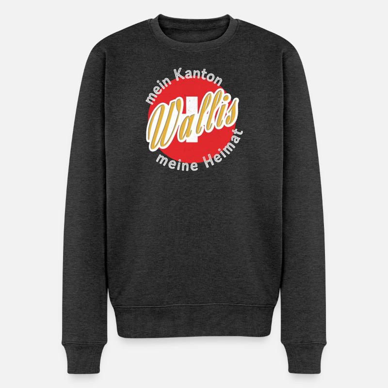 Mon cadeau Valais natal - Pull Premium bio Homme - anthracite chiné
