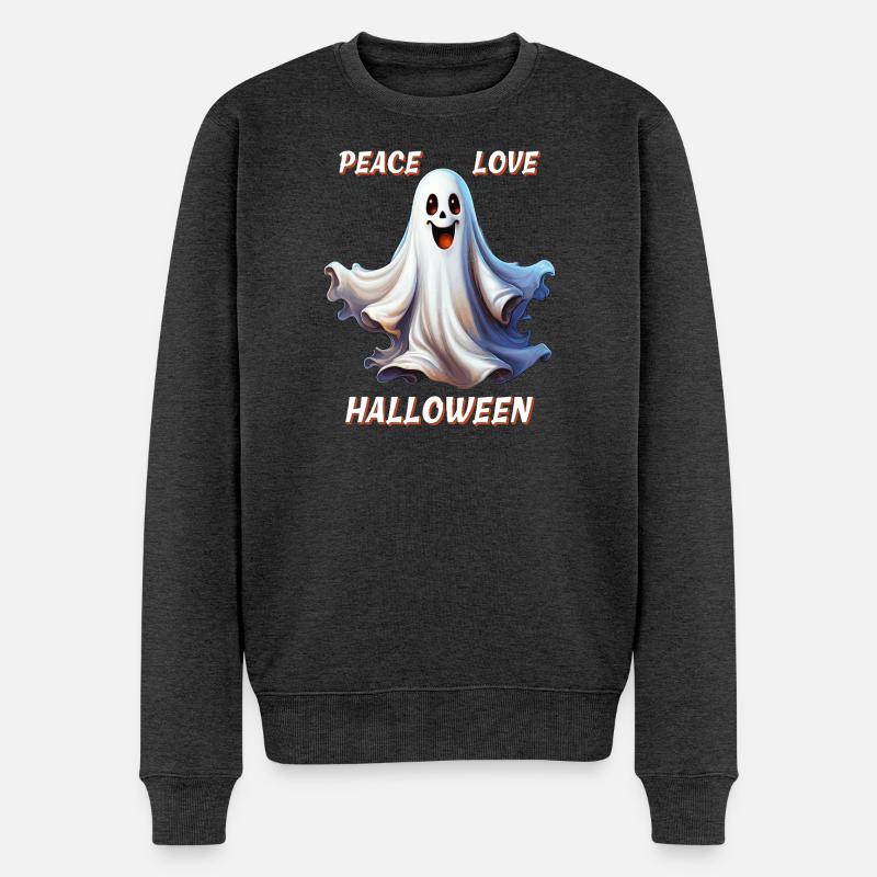FANTÔME PAIX AMOUR HALLOWEEN - Pull Premium bio Homme - anthracite chiné