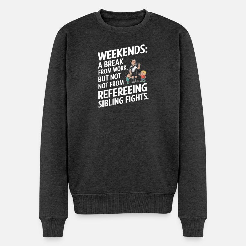 Wochenend-Geschwister-Referenz-Shirt - Männer Premium Bio Pullover - Anthrazit meliert