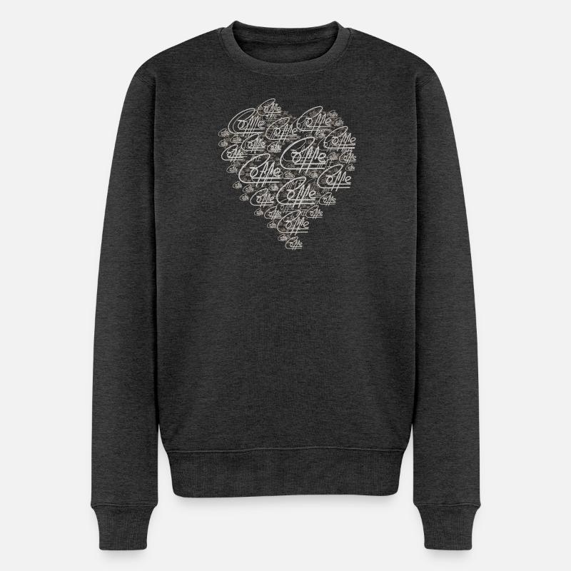 L’amour du café V3 - Pull Premium bio Homme - anthracite chiné