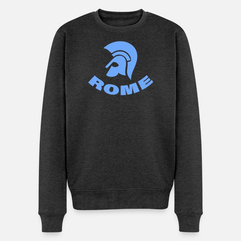 ROME - Männer Premium Bio Pullover - Anthrazit meliert