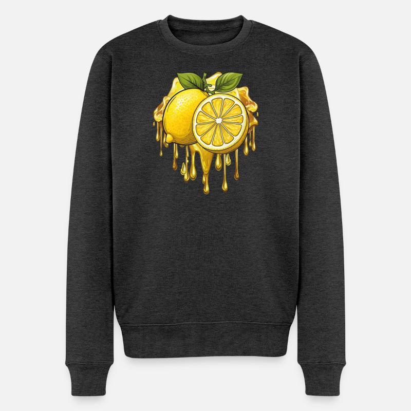 ZITRONE - Männer Premium Bio Pullover - Anthrazit meliert
