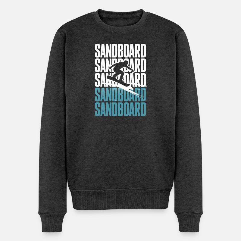 Retro Sandboarder Summer Sandboarding - Männer Premium Bio Pullover - Anthrazit meliert