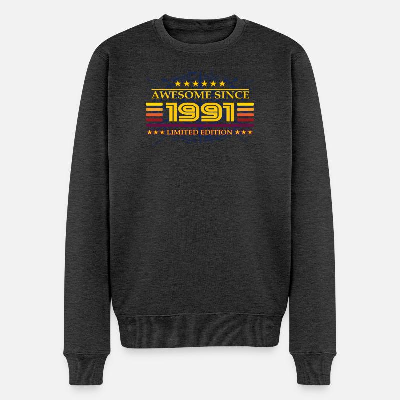 Awesome since 1991 Limited Edition - Männer Premium Bio Pullover - Anthrazit meliert