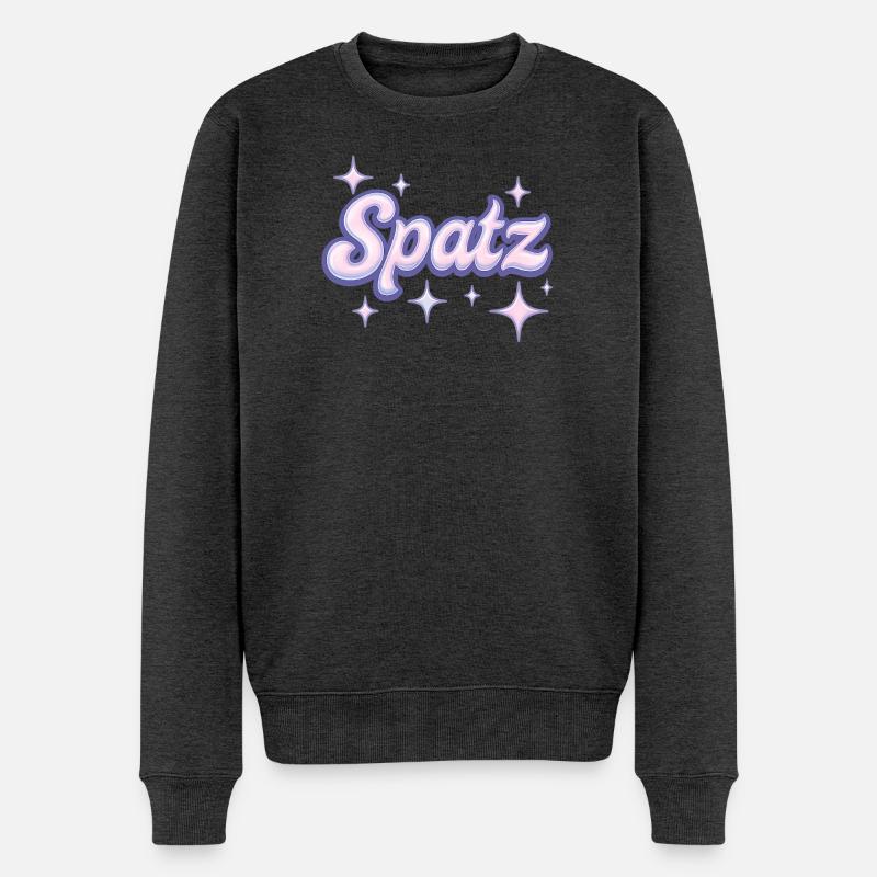 Spatz / Y2K Design - Männer Premium Bio Pullover - Anthrazit meliert