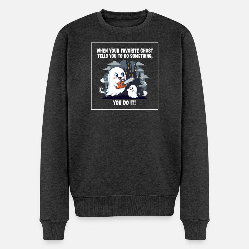 Mein Lieblingsgeist - Männer Premium Bio Pullover - Anthrazit meliert