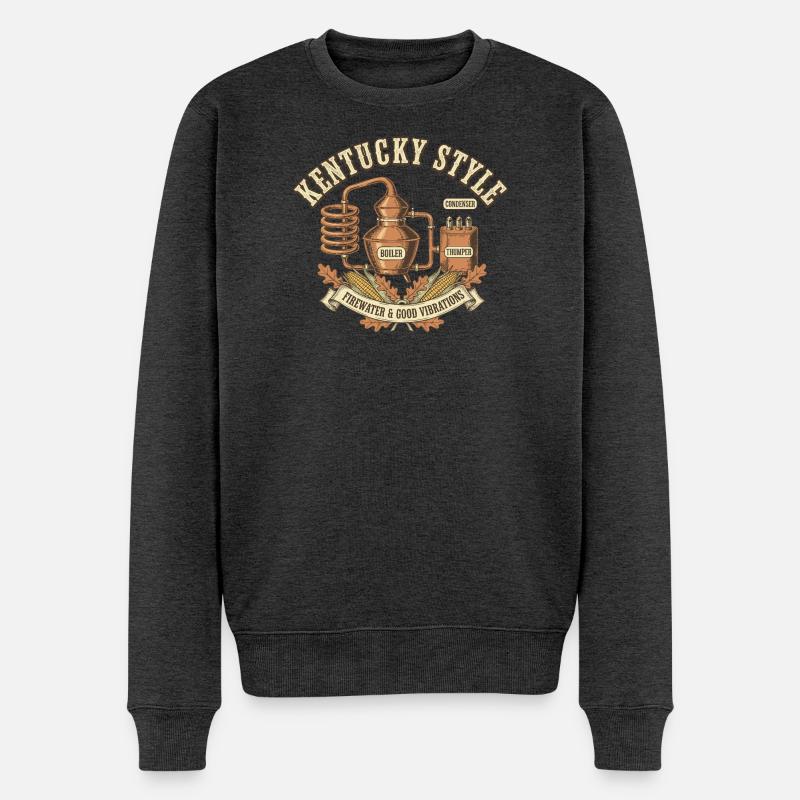 Kentucky Style - Männer Premium Bio Pullover - Anthrazit meliert