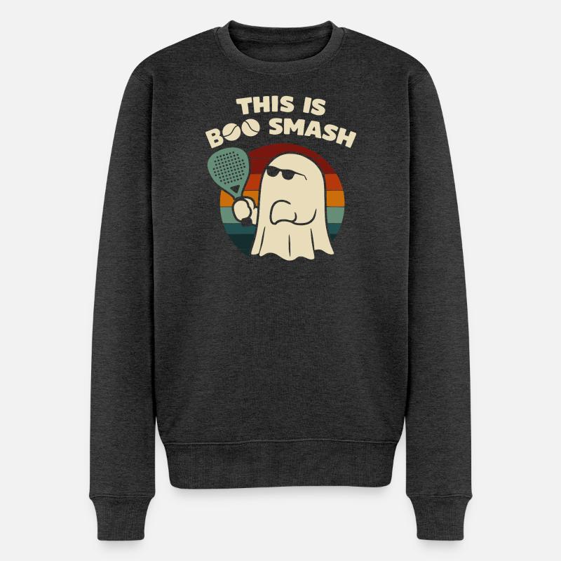 Lustiges Padel –  This Is Boo Smash - Männer Premium Bio Pullover - Anthrazit meliert