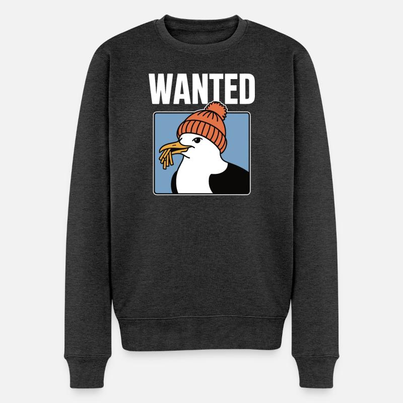 Gesuchte Pommes-möwe - Männer Premium Bio Pullover - Anthrazit meliert