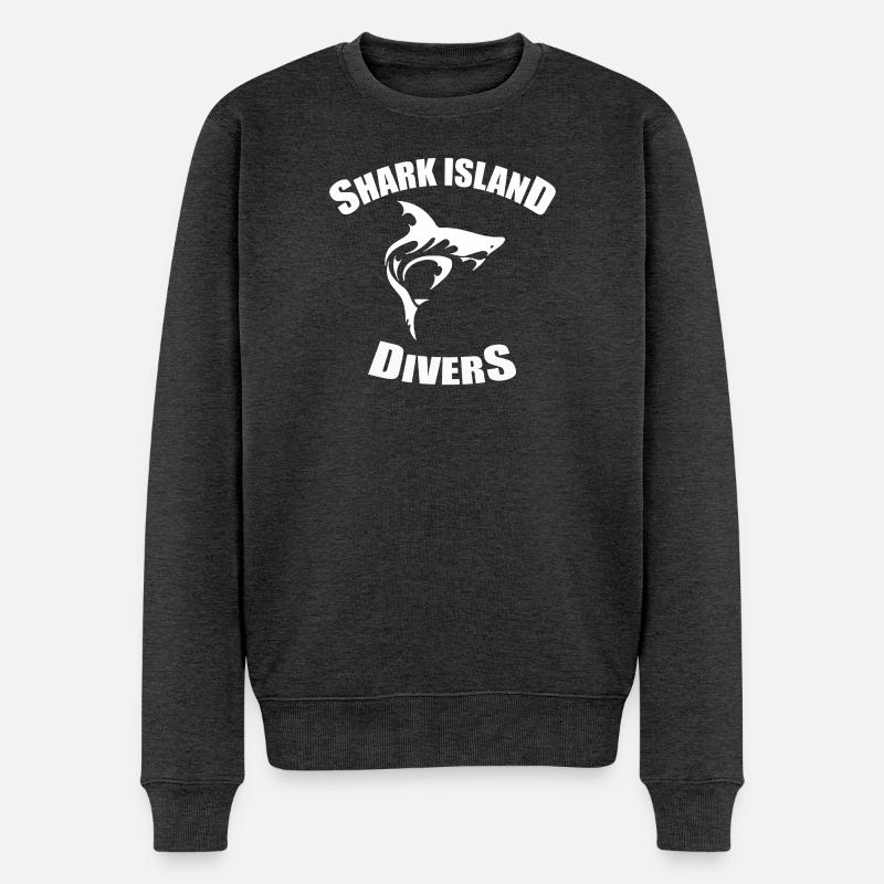 SHARK ISLAND DIVERS - Männer Premium Bio Pullover - Anthrazit meliert