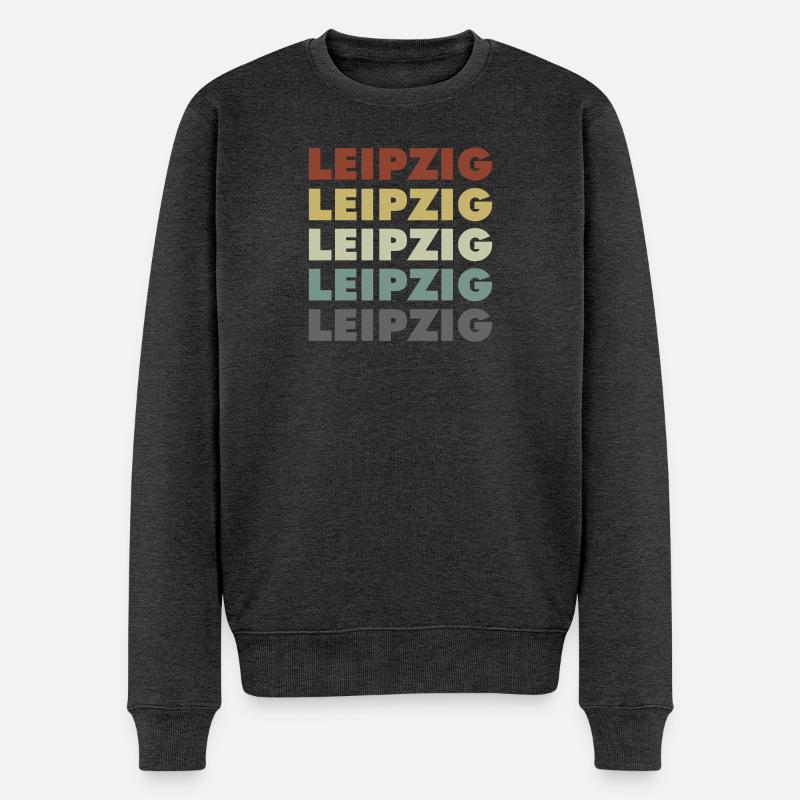 Leipzig - Deutschland - Lettering - Germany - Männer Premium Bio Pullover - Anthrazit meliert