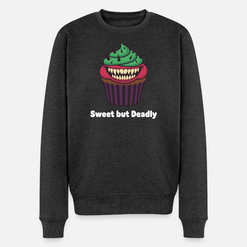 Cupcake sucré mais mortel - Pull Premium bio Homme - anthracite chiné
