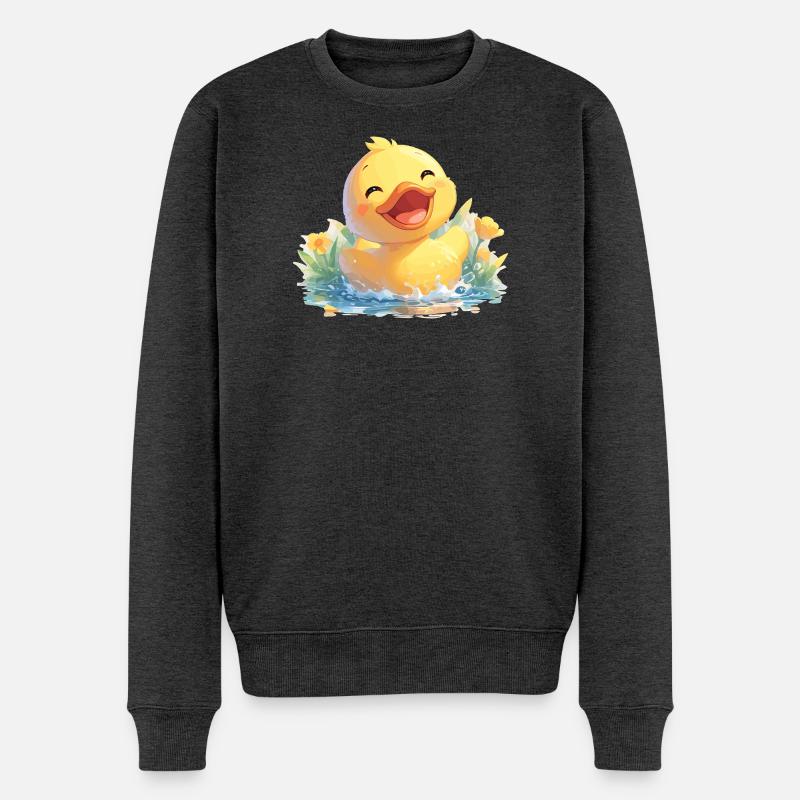 Enten Ente - Männer Premium Bio Pullover - Anthrazit meliert
