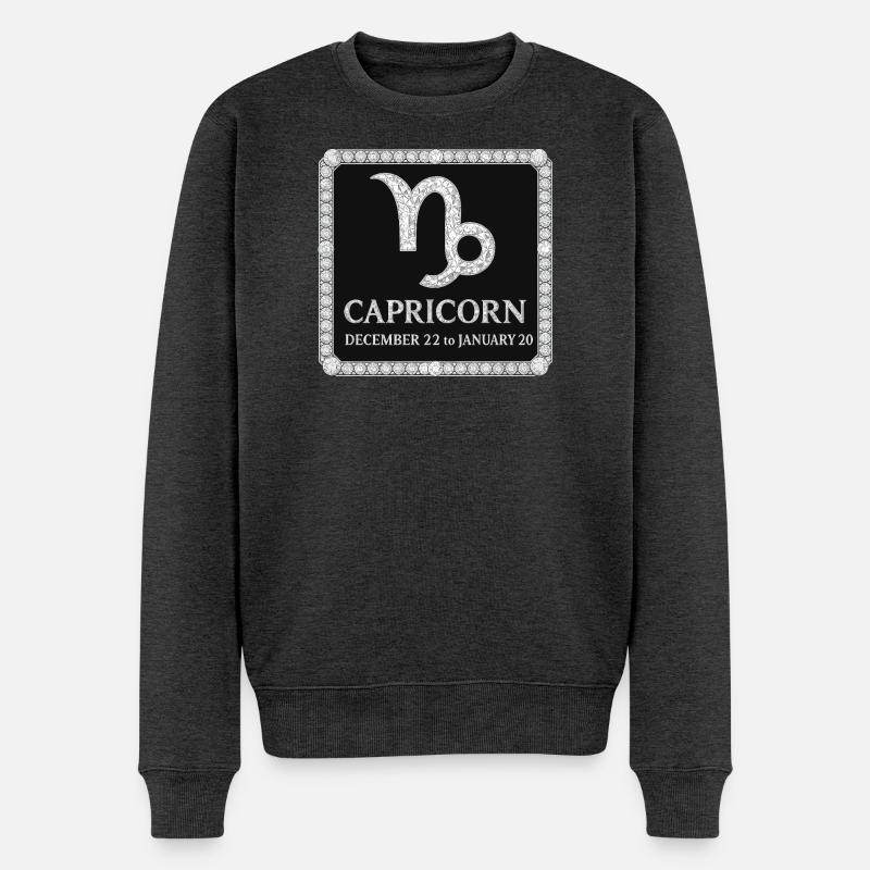 Sternzeichen Steinbock - Männer Premium Bio Pullover - Anthrazit meliert