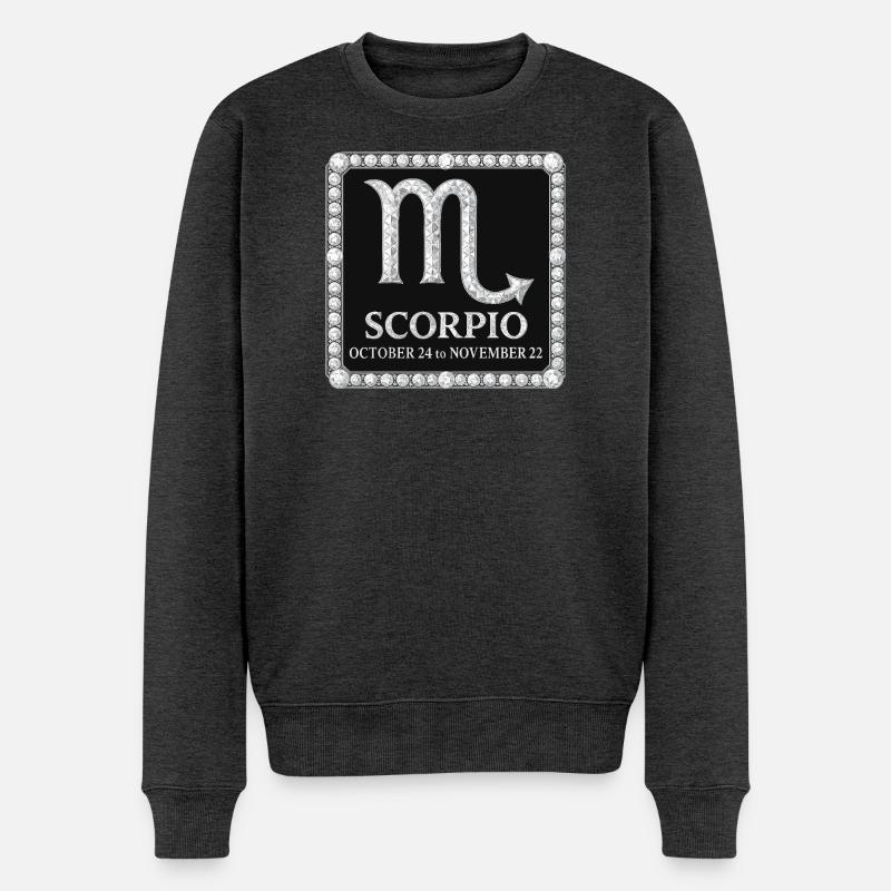 Sternzeichen Skorpion - Männer Premium Bio Pullover - Anthrazit meliert
