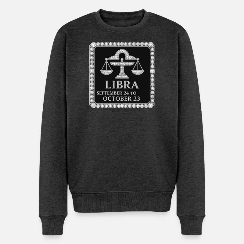 Sternzeichen Waage - Männer Premium Bio Pullover - Anthrazit meliert