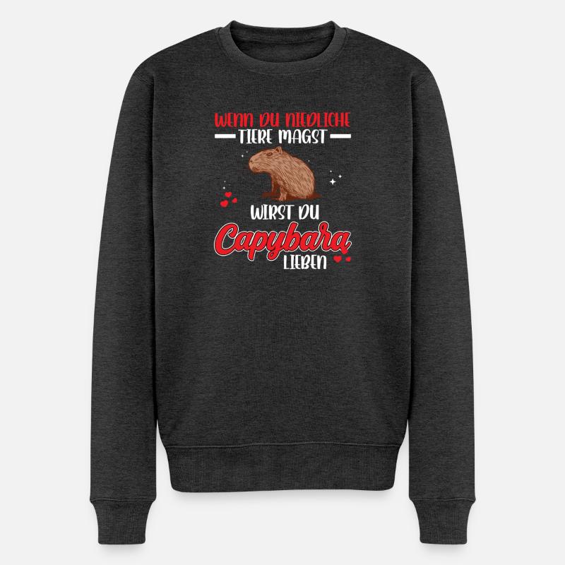 Capybara est un capybara mignon - Pull Premium bio Homme - anthracite chiné