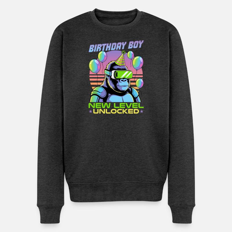 Birthday Gamer VR - Männer Premium Bio Pullover - Anthrazit meliert