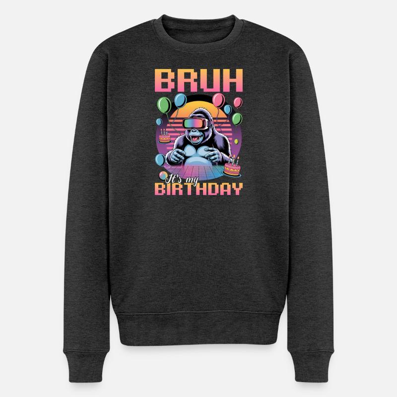 Birthday Gamer VR - Männer Premium Bio Pullover - Anthrazit meliert