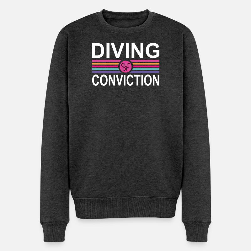 Diving Conviction - Männer Premium Bio Pullover - Anthrazit meliert