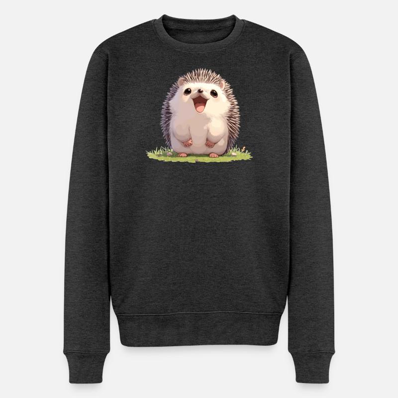 Igel - Männer Premium Bio Pullover - Anthrazit meliert