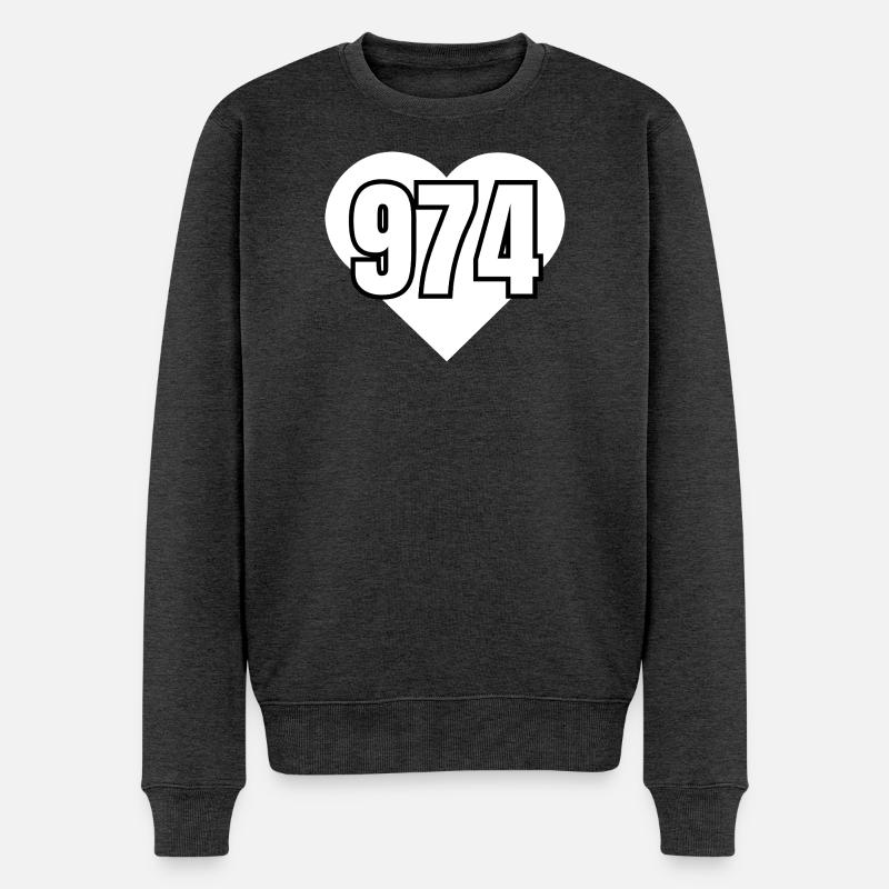 Core 974 Numeric to Numbers - Men's Premium Organic Jumper - heather anthracite