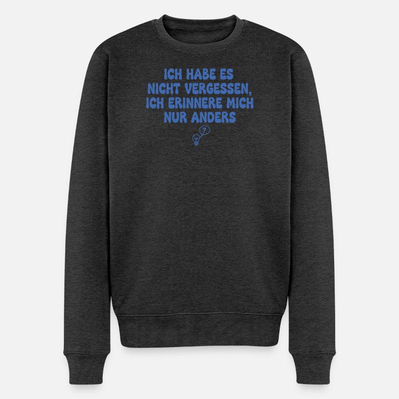 Ich habe es nicht vergessen - Männer Premium Bio Pullover - Anthrazit meliert