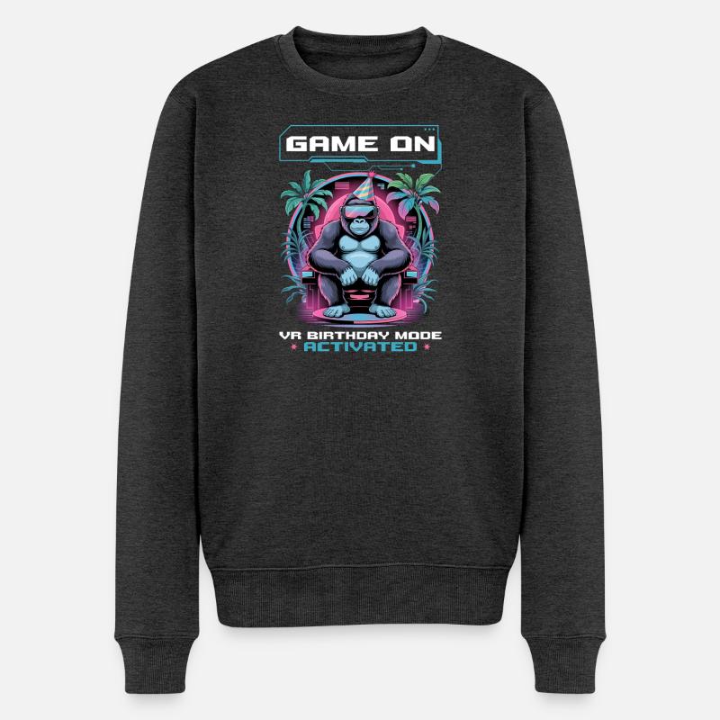 Birthday Gamer VR - Männer Premium Bio Pullover - Anthrazit meliert