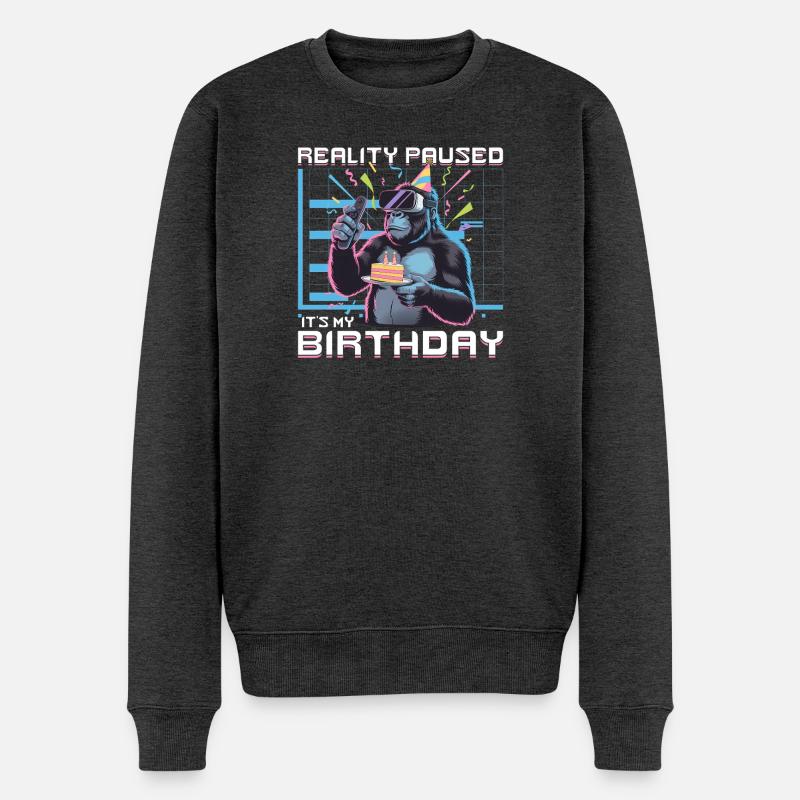 Birthday Gamer VR - Männer Premium Bio Pullover - Anthrazit meliert