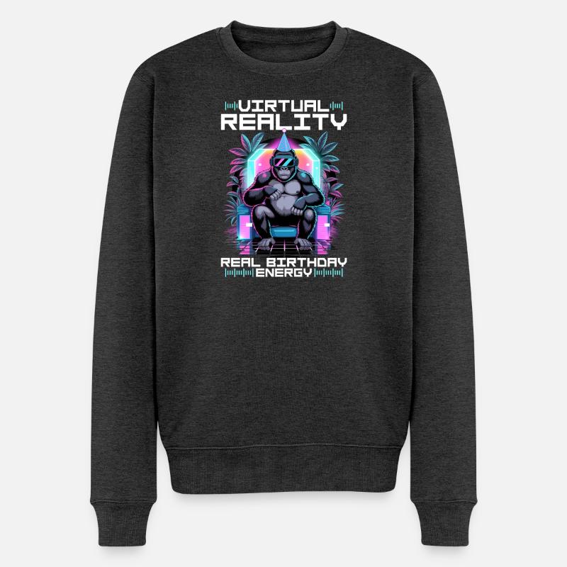 Birthday Gamer VR - Männer Premium Bio Pullover - Anthrazit meliert