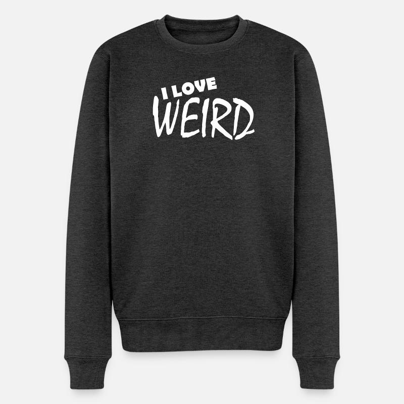 I LOVE WEIRD - Männer Premium Bio Pullover - Anthrazit meliert