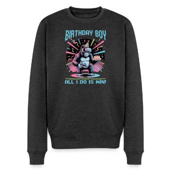 Birthday Gamer VR - Männer Premium Bio Pullover - Anthrazit meliert - Vorne - Thijin (182cm)