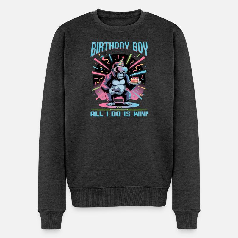 Birthday Gamer VR - Männer Premium Bio Pullover - Anthrazit meliert