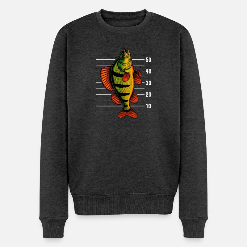 Perch Perch Perch Perch Bait - Men's Premium Organic Jumper - heather anthracite