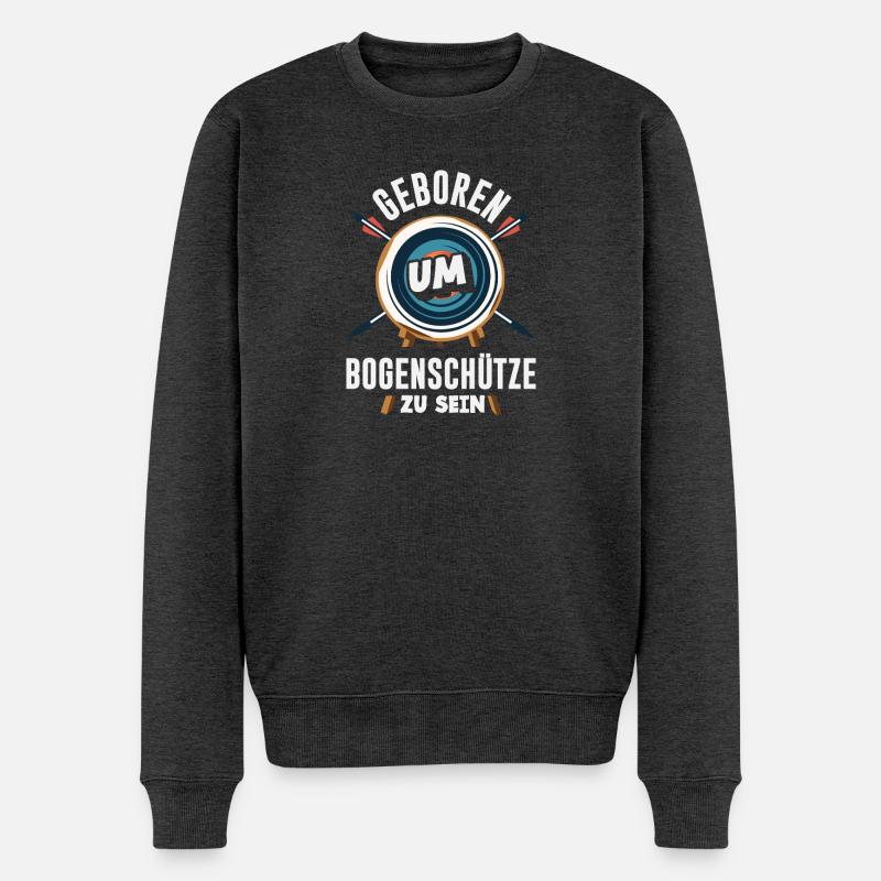 Ich gehe Bogenschießen - Männer Premium Bio Pullover - Anthrazit meliert
