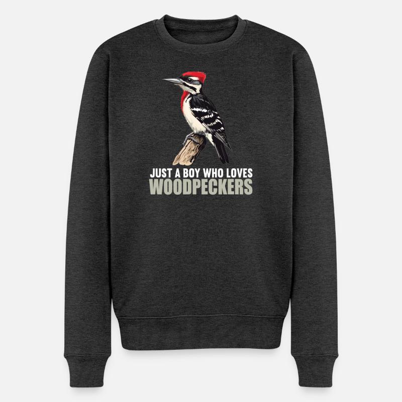 Spechte Specht - Männer Premium Bio Pullover - Anthrazit meliert