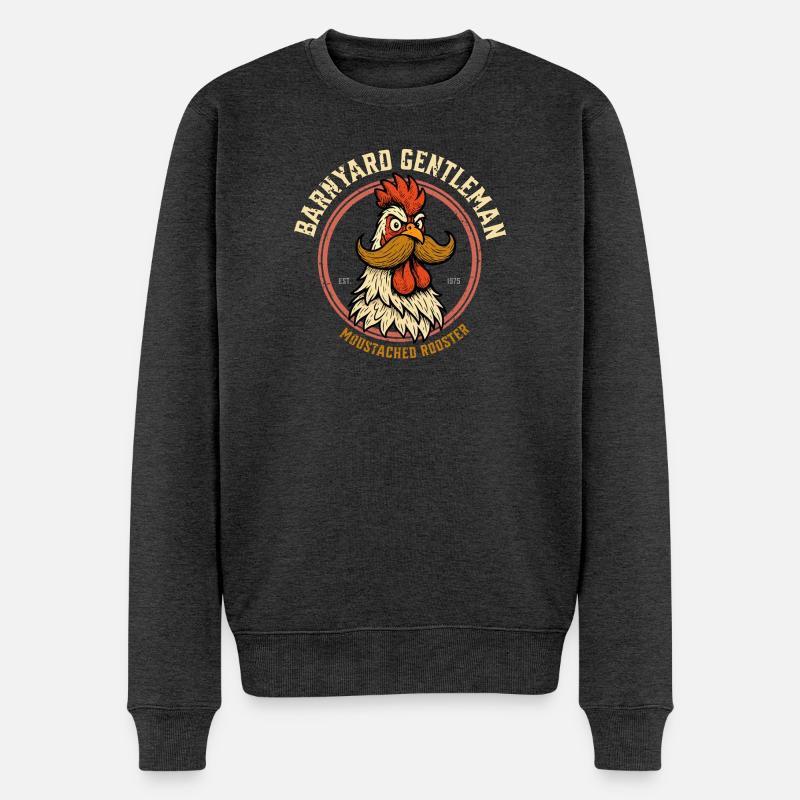 The Mustached Rooster - Männer Premium Bio Pullover - Anthrazit meliert