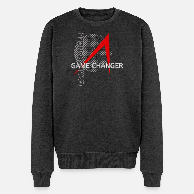 game changer - Männer Premium Bio Pullover - Anthrazit meliert