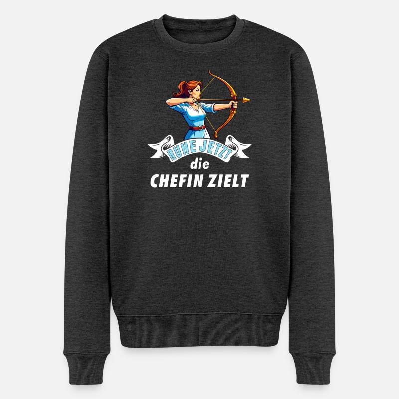 Le patron de l’archer vise - Pull Premium bio Homme - anthracite chiné
