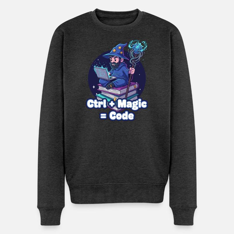 Ctrl Magic Code Wizard - Men's Premium Organic Jumper - heather anthracite