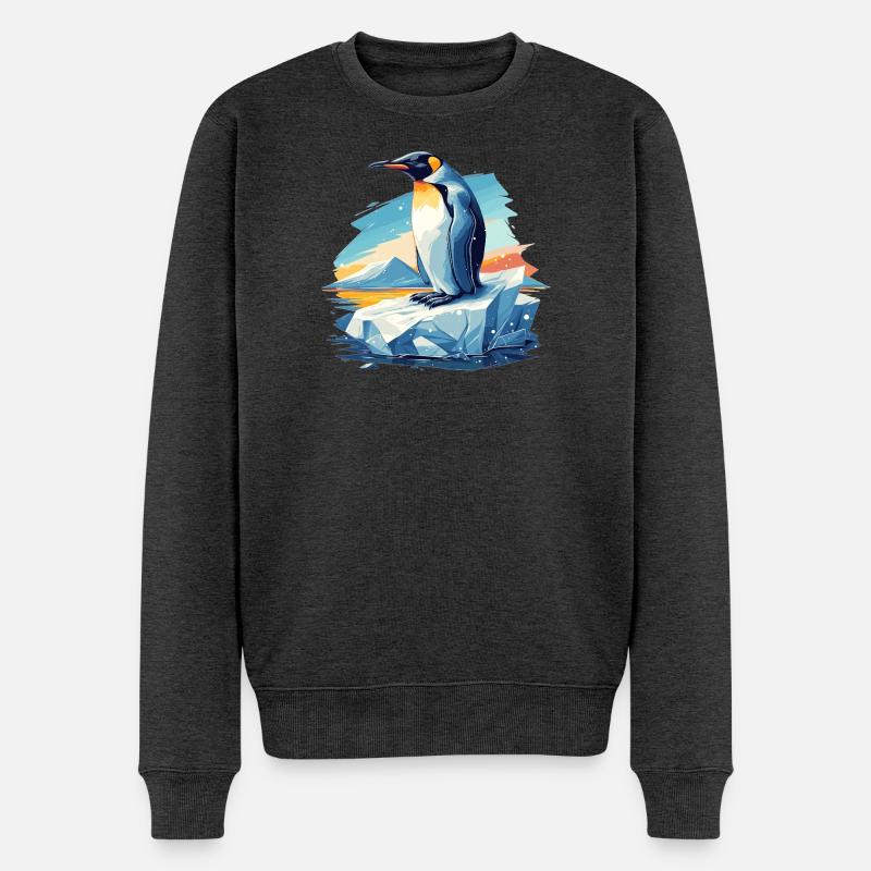 Pinguine Pinguin - Männer Premium Bio Pullover - Anthrazit meliert