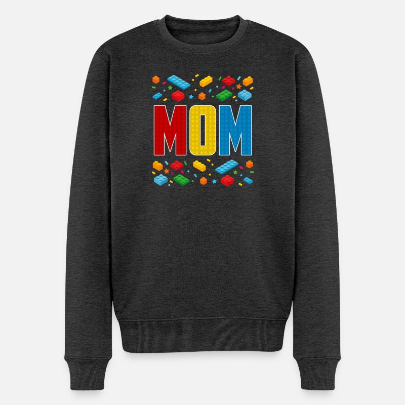 Maman brique constructeur créatif maternité bloc amant - Pull Premium bio Homme - anthracite chiné