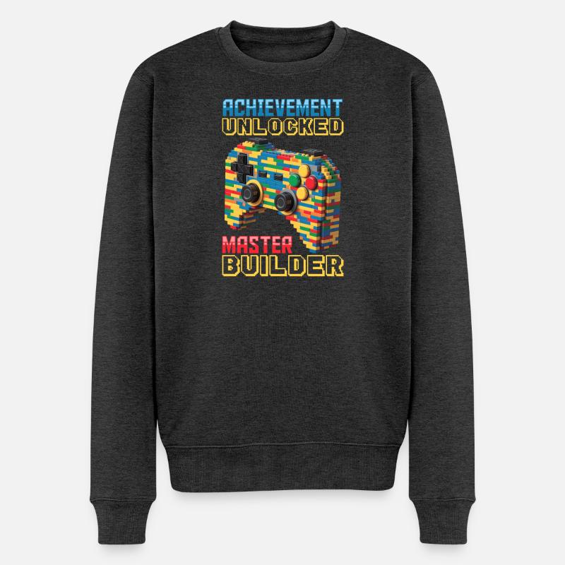 Building Blocks Gamer Gaming Brick Builder - Männer Premium Bio Pullover - Anthrazit meliert