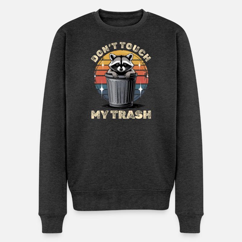 Funny Raccoon - Männer Premium Bio Pullover - Anthrazit meliert
