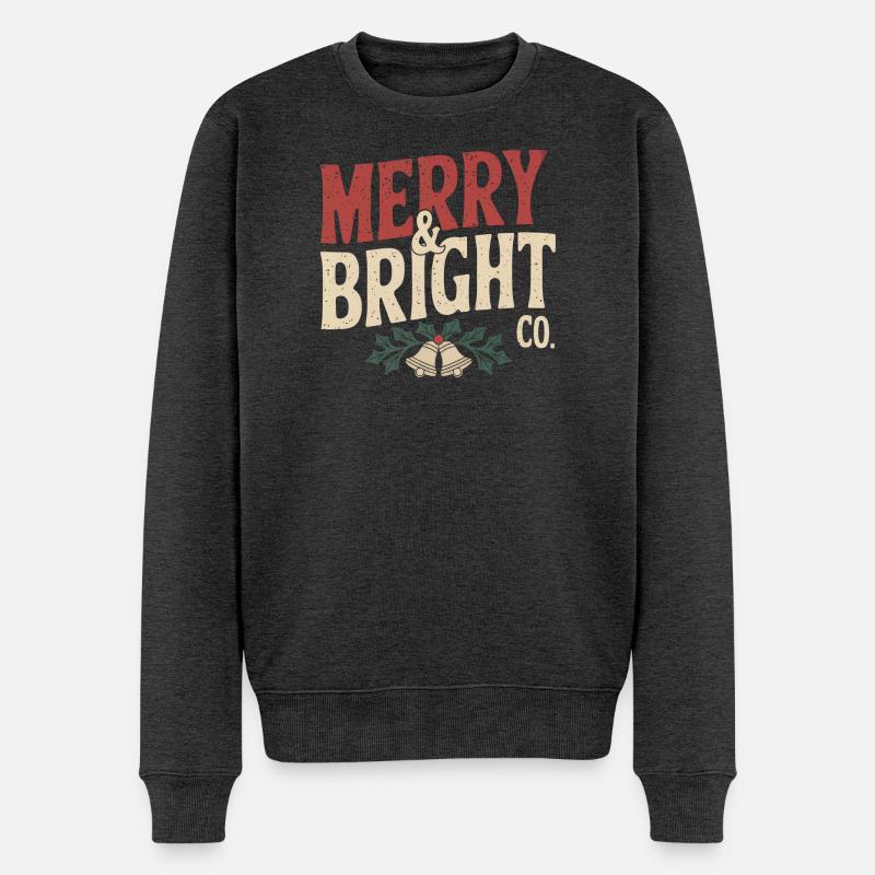 Klassisches Weihnachtsmotiv - Männer Premium Bio Pullover - Anthrazit meliert