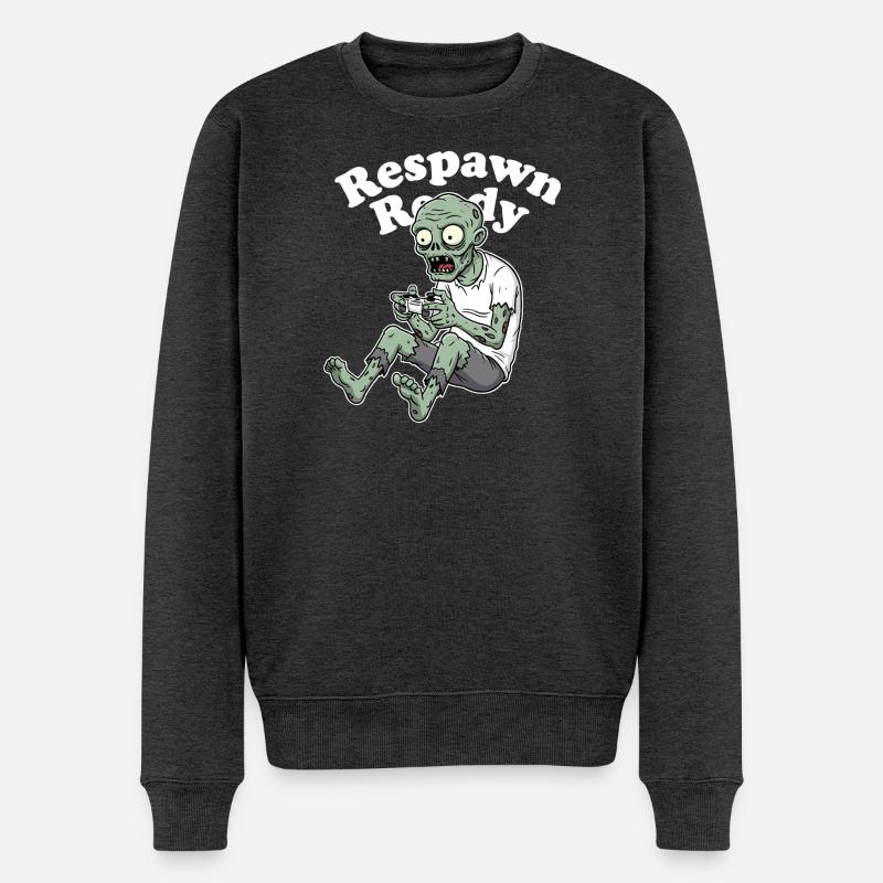 Respawn Baby Zombie Gaming - Männer Premium Bio Pullover - Anthrazit meliert