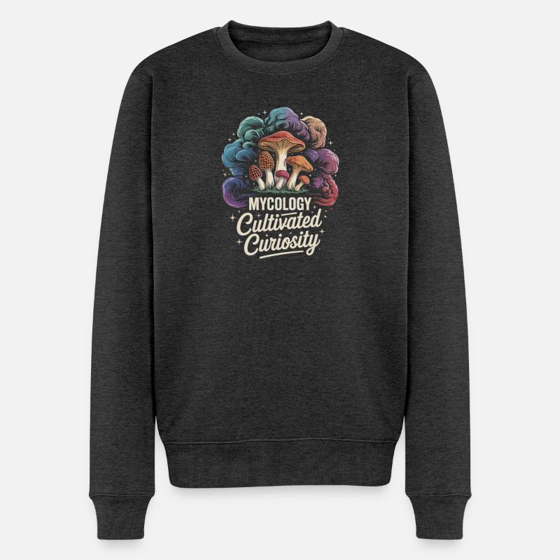 Mycology Cultivated Curiosity Fungi Science - Männer Premium Bio Pullover - Anthrazit meliert