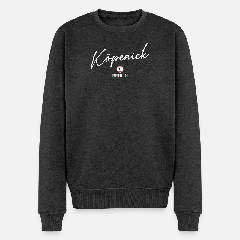 Köpenick - Berlin Flagge - Berliner Bär - Männer Premium Bio Pullover - Anthrazit meliert