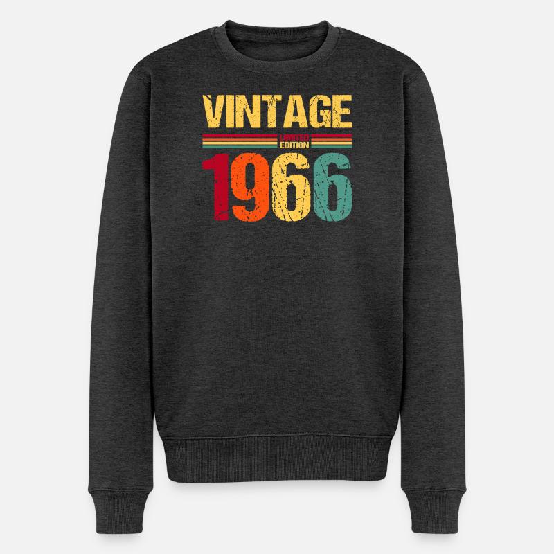 1966 Né 60e anniversaire - Pull Premium bio Homme - anthracite chiné