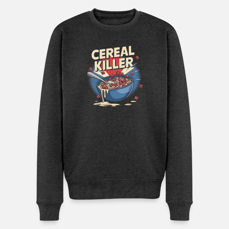 Cereal Killer - Petit-déjeuner rétro - Pull Premium bio Homme - anthracite chiné